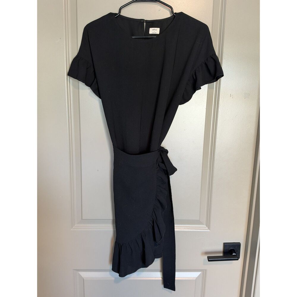 Aritzia Wilfred Black Side Wrap Dress - Size S